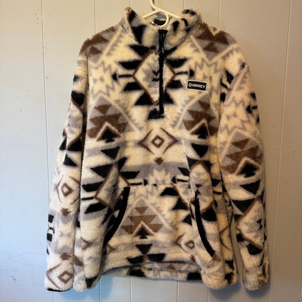 Hooey Aztec Fleece Pullover Womens XXL Quarter Zip Sherpa Sweatshirt HFPO06CRAZ